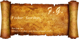 Fodor Gordon névjegykártya
